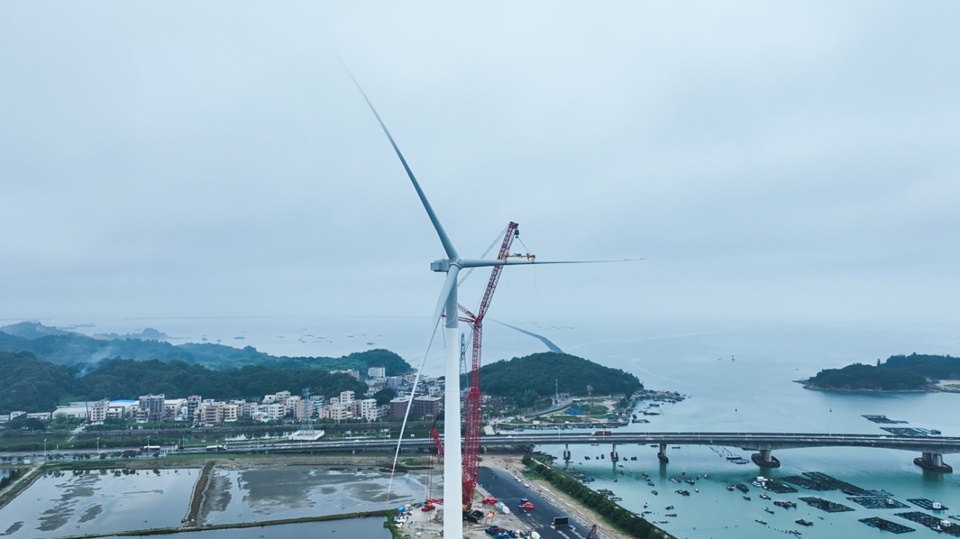 全球最大功率海上風電機組，每轉一圈可產生38度電